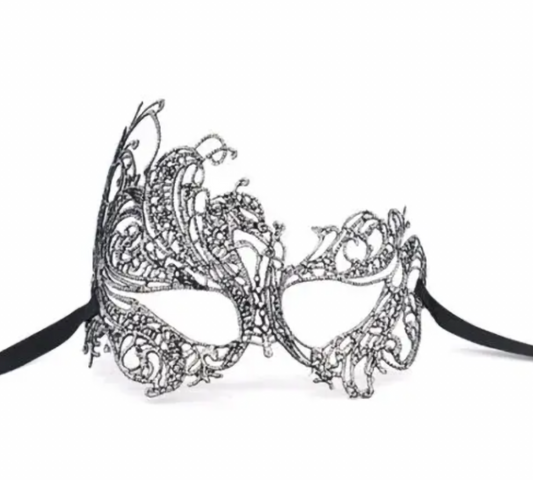 Silver Venetian Lace Masquerade Mask